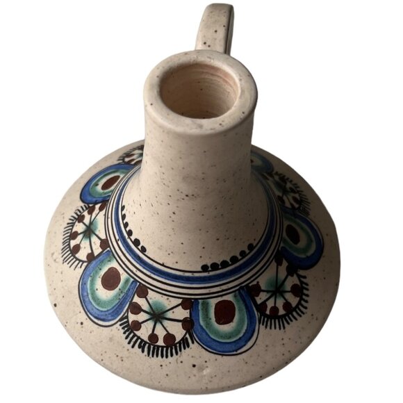 lolcus (lolkos) Pottery Stoneware Candleholder Art Deco Handmade in Greece - Picture 5 of 11